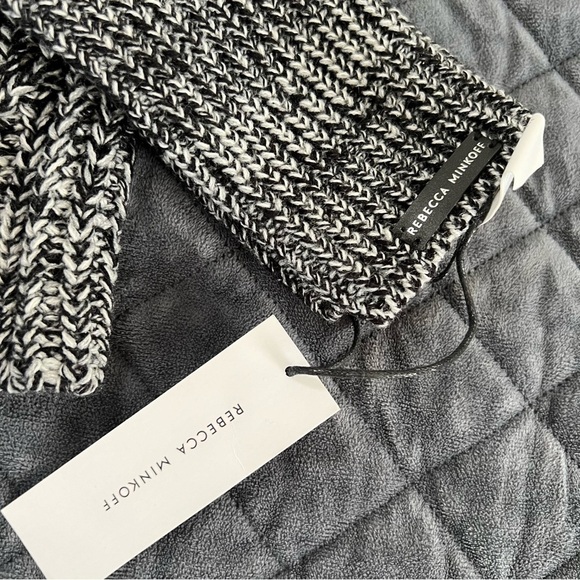 Rebecca Minkoff Beanie Hat Women Winter Marbled Pom Pom &Thumbhole Arm Warmer R - Picture 4 of 8